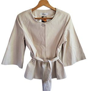 Vintage Kimono Jacket M Japanese Inspired 3/4 Flare Sleeve Ivory Belted Alexane